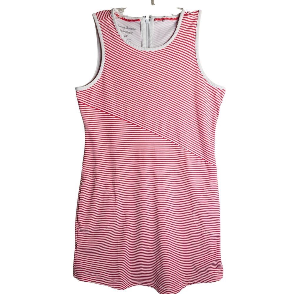 Tommy Bahama Ws S/P Aubrey Island Zone Stretchy Dress RedWhite Stripe. Coastal